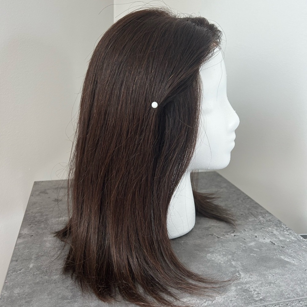 Brand new, never worn wig. Hand tied Remy Indian Asian, mono top, lace front wig